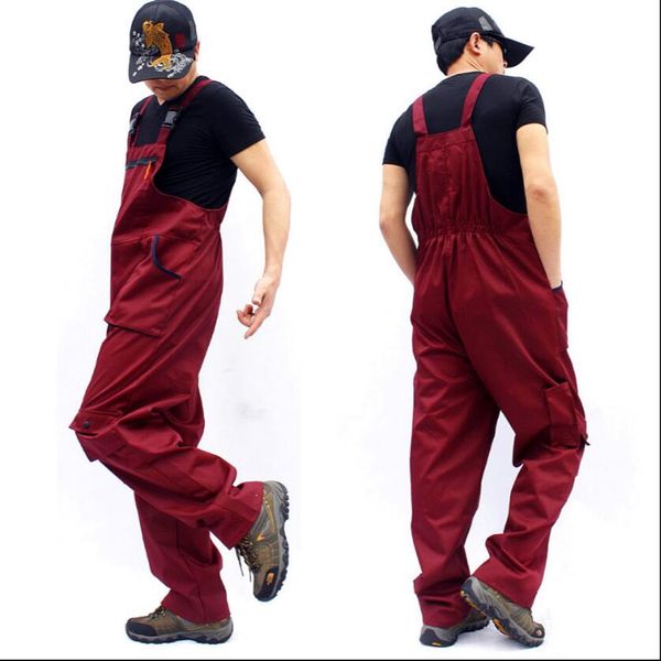 

s-4xl bib overalls men's protective repairman strap jumpsuits pants working uniforms plus size sleeveless coverall clothing, Black