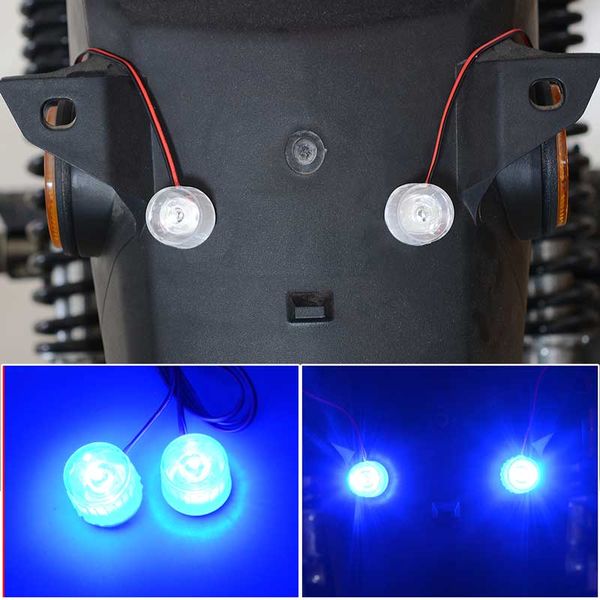 

2pcs blue motorcycle eagle cat eye light 12- 85v indicator lamp tail warning signal light constantly bright burst flash