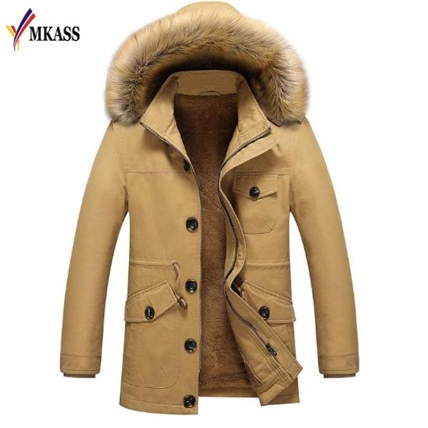 

warm mens winter jacket long hooded parkas men thick warm male plus size m-5xl brand clothing man coat fur collar overcoats, Black