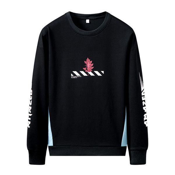 

хип-хоп печатный толстовки с длинным рукавом руно пуловер мода толстовки мужчины женщины толстовка печатные hoodie круглый воротник hoodiesa, Black