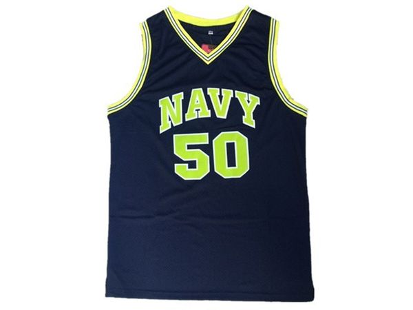 

naval academy navy midshipmen #50 david robinson basketball jerseys, Black