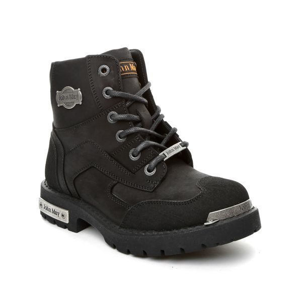 

john may women's mk-jg 9.3 cs jobs leather boots crazy ck, Black