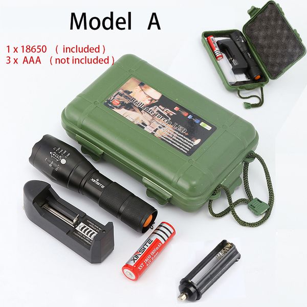 

led flashlight ultra bright torch t6 camping light 5 switch modes waterproof zoomable bicycle light use 18650 battery