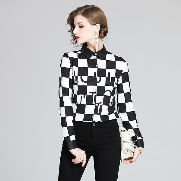

women's clothing 2020 shirt casual plaid shirt women loose long blouse shirt leisure women casual blusas spring autumn women's blo, White