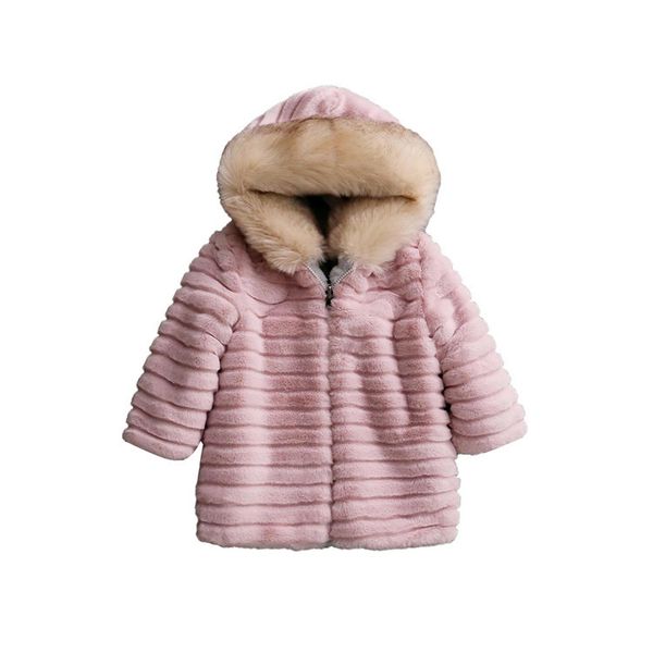

2019 baby teenage winter thick children parka kids girls faux fur fleece hooded coats wearable on both sides jackets clothes, Blue;gray