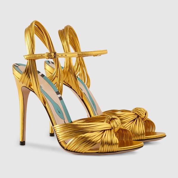 Lucky Catwalk Wedding High Heels: Sexy Gold Sandals, Patent Snake Print, 10.5CM Stiletto, Free Shipping | Sizes 34-44