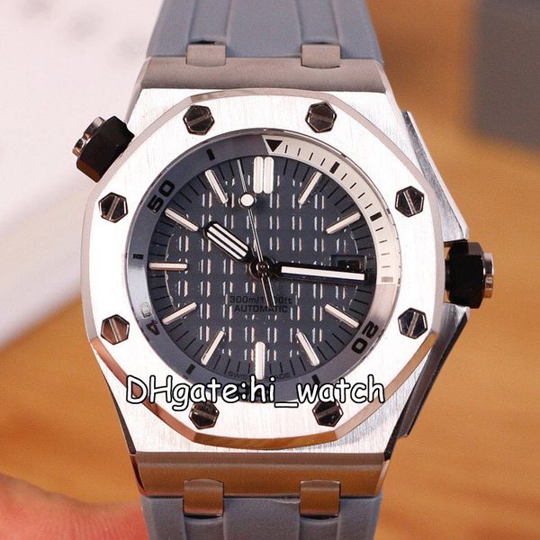 

new royal 15710st a2813 automatic mens watch 42mm steel case white gray inner texture dial gray rubber 9 colors watches hi_watch h02c3, Slivery;brown