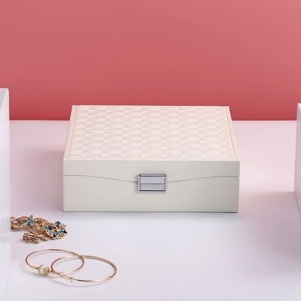 

new-casegrace lady pu leather jewelry box storage box ring display case portable jewelry organizer for necklaces jewelers jewe other home st