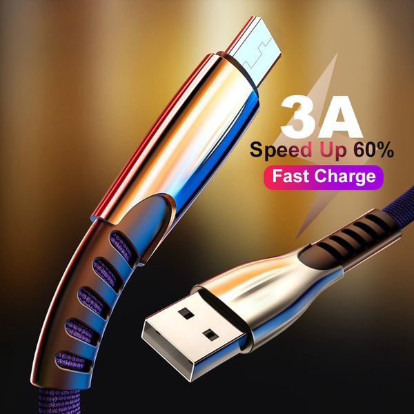 

3a fast charging micro usb cable,sync data microusb cable for samsung xiaomi huawei android mobile phone cord