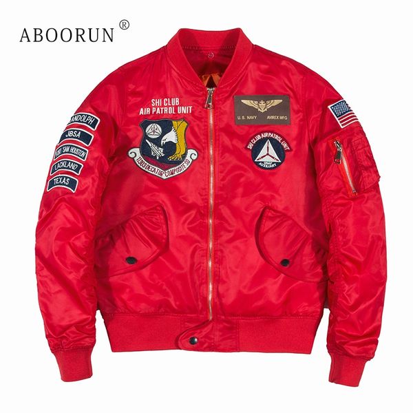 

aboorun 2018 spring mens bomber jacket us ma-1 pilot jacket thin windbreaker coat for couples yc1045, Black;brown