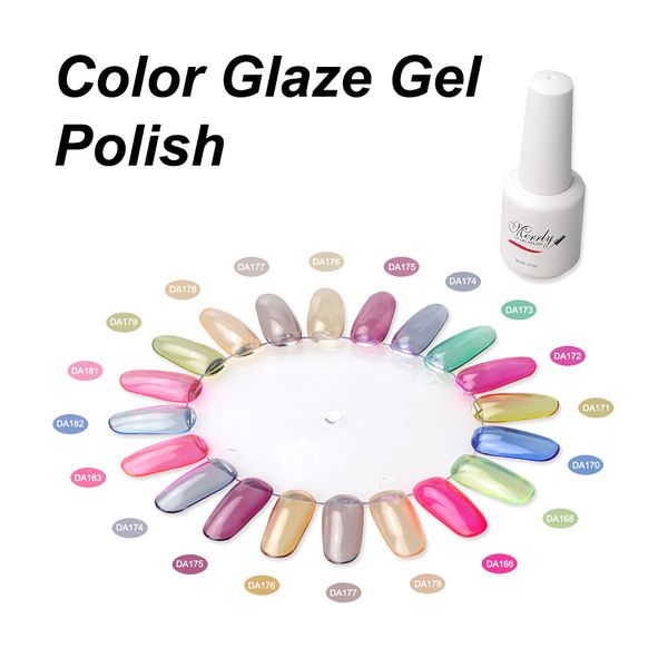 

nail gel merrly 15 colors glaze soak off uv varnish lacquer stained glass vernis semi permanent manicure art decoration polish, Red;pink