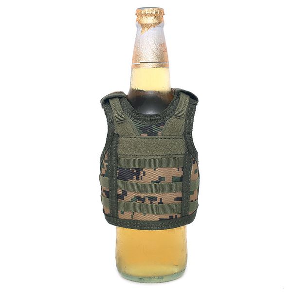 

tactical mini vest adjustable durable outdoor sports tactical vest wine bottle set molle vests, Camo