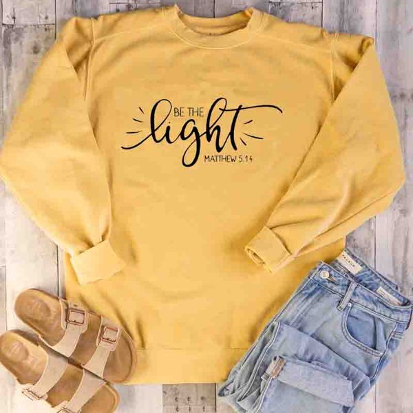 

be the light graphic sweatshirt women causal tumblr long sleeve harajuku pullover hoodie christian jesus clothes drop shipping, Black