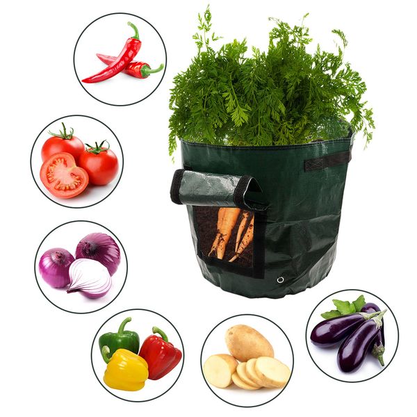 

6pieces reusable garden potato grow bags with handles flap for carrot onion