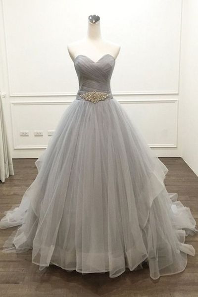 Discount Light Sliver Simple Cheap Wedding Reception Dresses