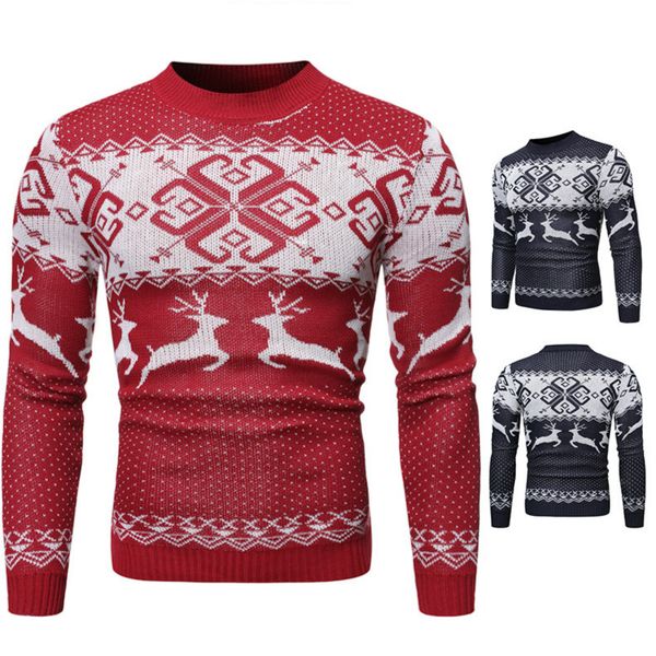 

мужские дизайнерские свитера колледж стиль топы мода тенденция молодежи подходят теплая одежда олень шаблон кофты на рождество 2020 новый оп, White;black