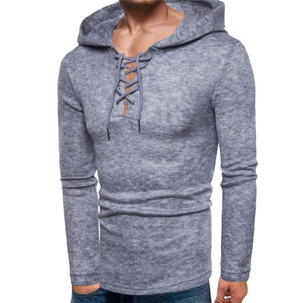 

мужских бинты конструктор толстовки solid color slim fit мода толстовка с длинными рукавами пуловеры, Black