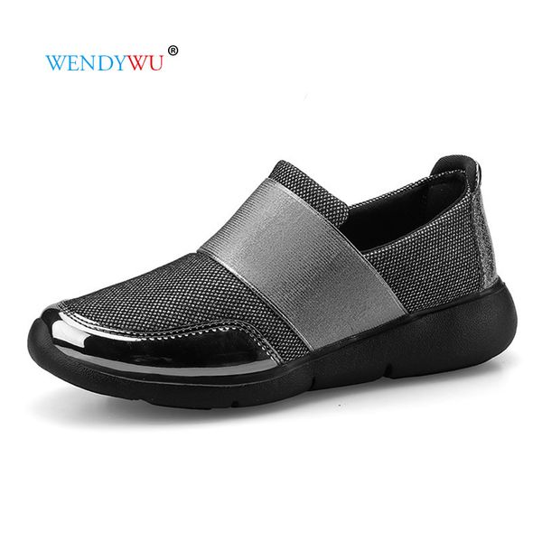 

women casual flats shoes fashion sneakers shoe breathable light ladies walking running gym sneakers female plus size, Black