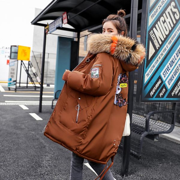 

2020 new women winter hooded coat female cotton padded jacket thickening long warm parkas chaqueta invierno mujer, Black