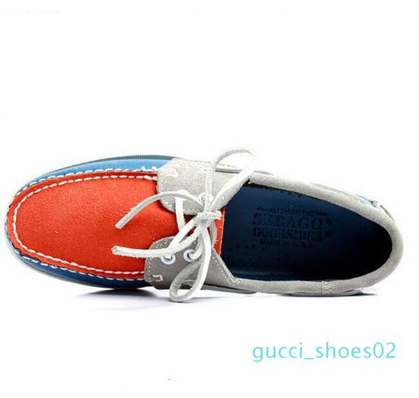 

2019 fashion men suede sider loafers boat shoes mens blue suede boat handmade loafers leather shoes casual shoes big size g2, Black