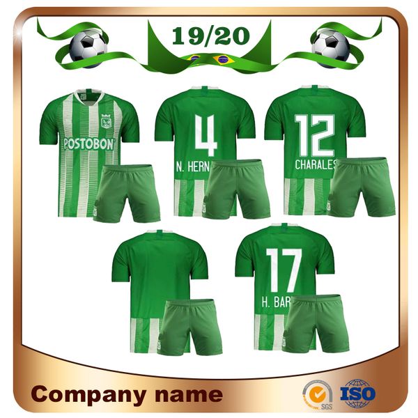 

19/20 Atletico Nacional Medellin Kids Kit Soccer Jersey 2020 Home H.BARCOS Medellin LAMPARD MORALEZ PIRLO Child Football shirt uniform short