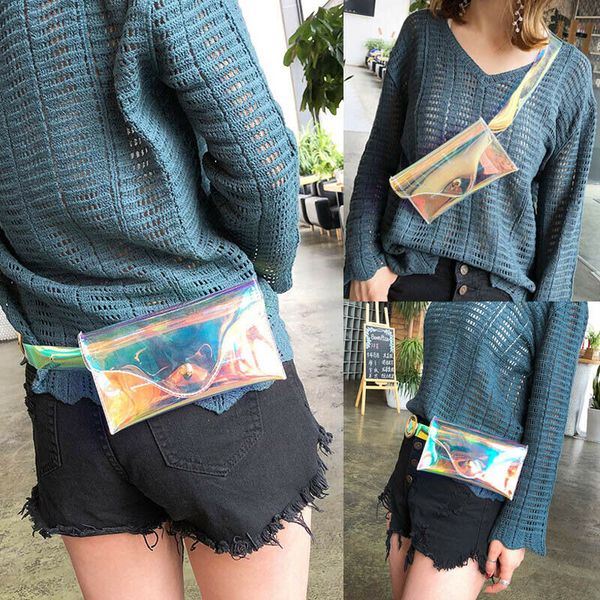 

women fanny pack pu laser purse waist packs chest bum bag ladies sport shoulder bag