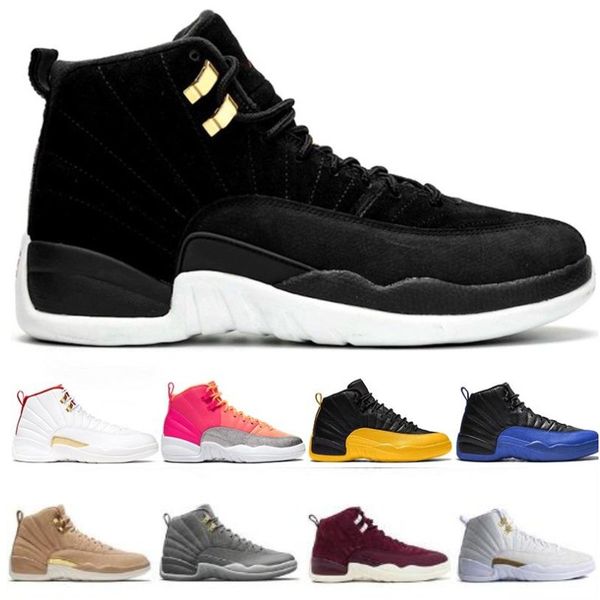 

12s basketball shoes mens game royal triple black reverse taxi flu game fiba the master mens sports trainers baskets sneakers size 40-47