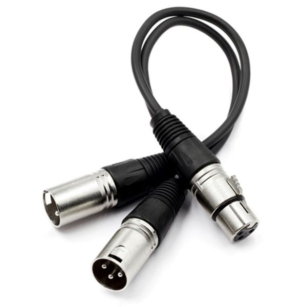 

amplifier cable female to dual xlr male y 3-pin microphone extension line