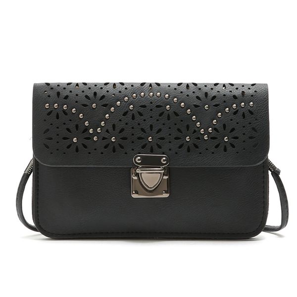 

women bag fashion rivets hollow solid color shoulder messenger phone carteras mujer de hombro y bolsos torebka damska shopper