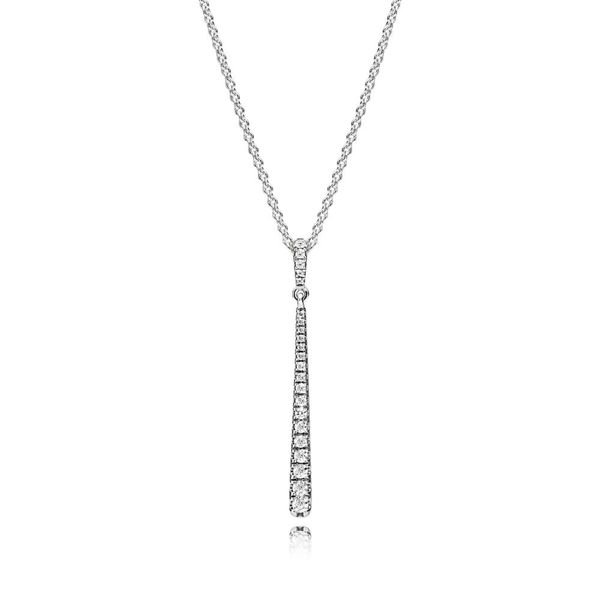 

new 2018 new 100% 925 sterling silver pandora charm necklace elegant temperament fit diy bead chain suitable girl giftjewelry 396354cz