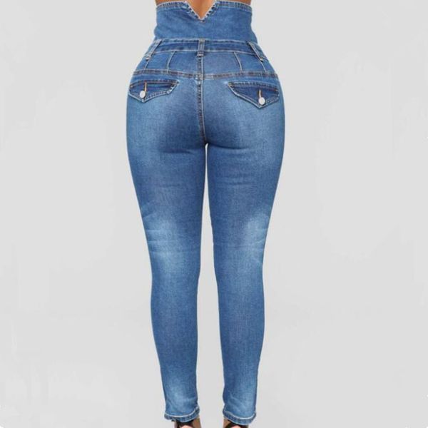 

2021 feet fashion pants waist elasticity high pencil women denim casual jeans slim jeans abrade new streetwear women cowboy pants uorpu, Black