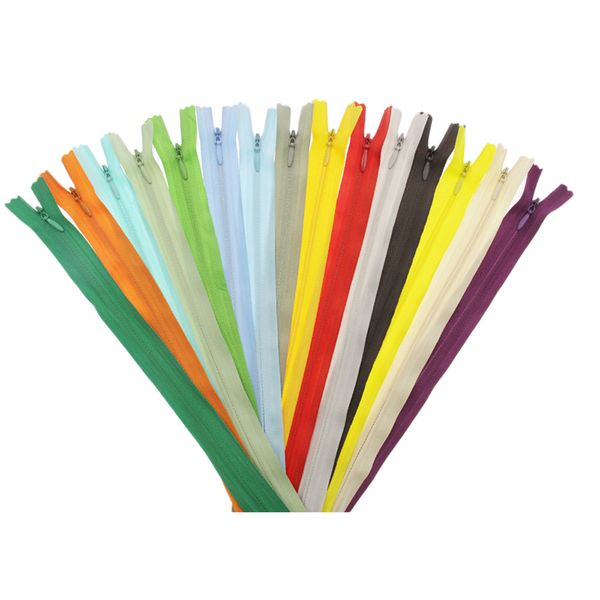 

guguluza 10pcs invisible closed end zipper nylon zippers concealed zipper 20/60cm multicolor for bag/ jackets/ coats sewing, Black