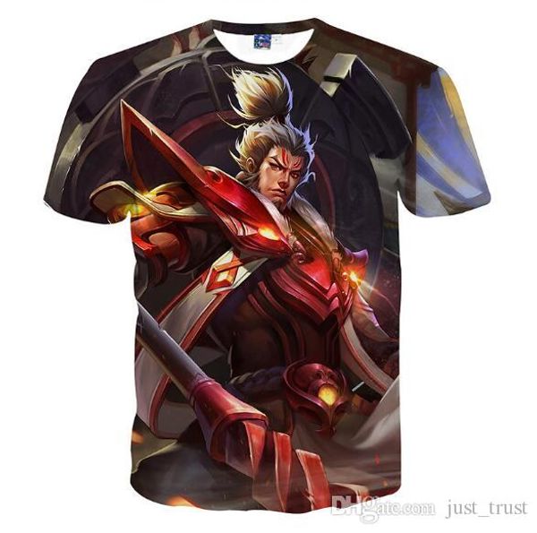 

горячие 3d graphic король слава aced мужчин т рубашки crew шея superhero игры мужчин короткий рукав тройник поло плюс размер s ~ 3xl, White;black