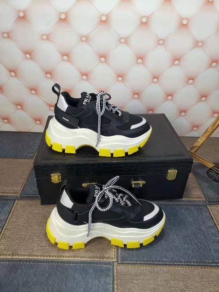 

fashion design new trendy women's shoes leather thick-soled platform shoes reflective luxury casual sports women's shoes size 35-4, Black