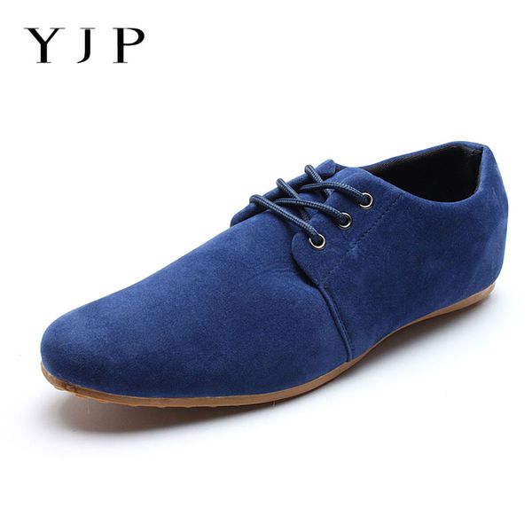 

yjp large size men oxford shoes faux suede leather business oxfords flats casual shoes soft sole spring summer man driving flats, Black