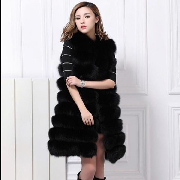 

vetement 2019 winter women's faux fur coat artificial fur vest furry vests femme jackets plus size furry fake gilet z339, Black