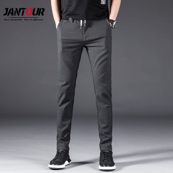 

2019 new men's summer casual pants elastic pant trousers small feet jogging pants drawstring beam versatile trousers male, Black