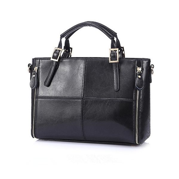 

new bag retro simple women's bag splicing handbag tote shoulder