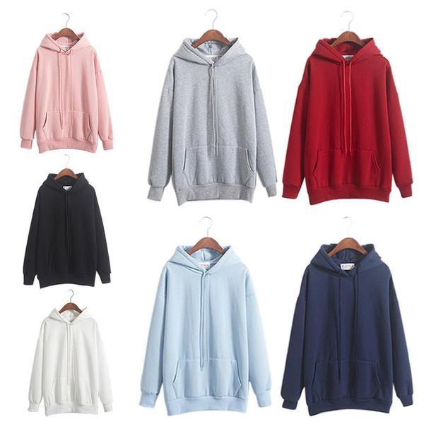 

fleece sweatshirts women pink women's gown with a hood hoodies ladies long sleeve casual hooded pullover clothes sweatshirt, Black