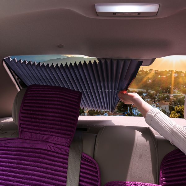 

46cm retractable car rear windshield sunshade suv truck car front windshield sunshade window sun visor uv protection curtain