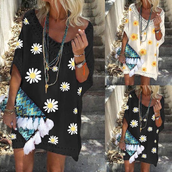 

женщины сыпучей беременности платья летних платья boho сплошной цвет цветок маргаритки беременность платье шея выдалбливает сращивание плать, White
