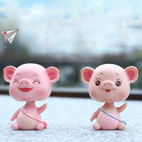

car ornament resin swing head cute couple pig cartoon toy cartoon decoration automobile interior doll dashboard accessories gift