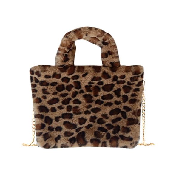 

woman warm furry bag leopard pattern dot handbag winter plush handbags new fashion chain shoulder bags 2020 handbag #ll #30