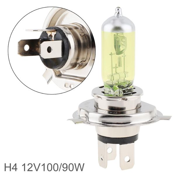 

12v h4 2500k желтая автомобильная противотуманная фара автомобильная ксеноновая галогенная лампа 100/90 вт super bright авто передняя фара