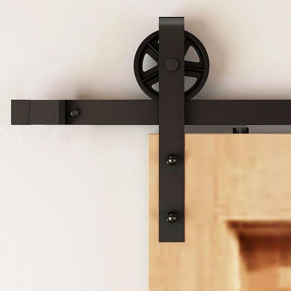 5- 10 pés único porta de madeira vintage industrial concurso europeu preto de aço black hardwork rolo de hardware kit kit