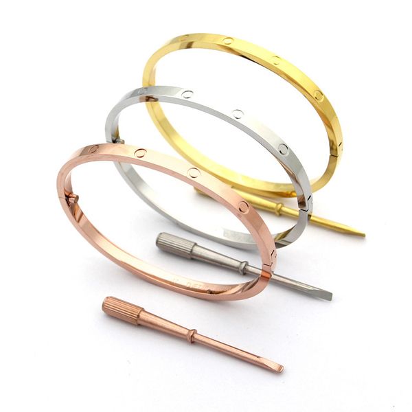 

z25 4mm screwdriver fashion c brand designer sell bracelets for lady design women party wedding lovers gift stainless steel have logo, Black
