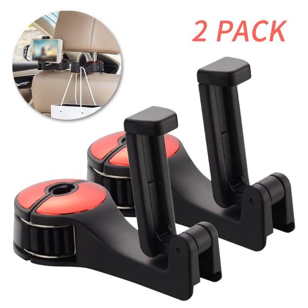 

2020 new 1pc car seat back hooks vehicle car headrest hooks hanger with phone bracket 360 ° rotatable holder mounts #ger