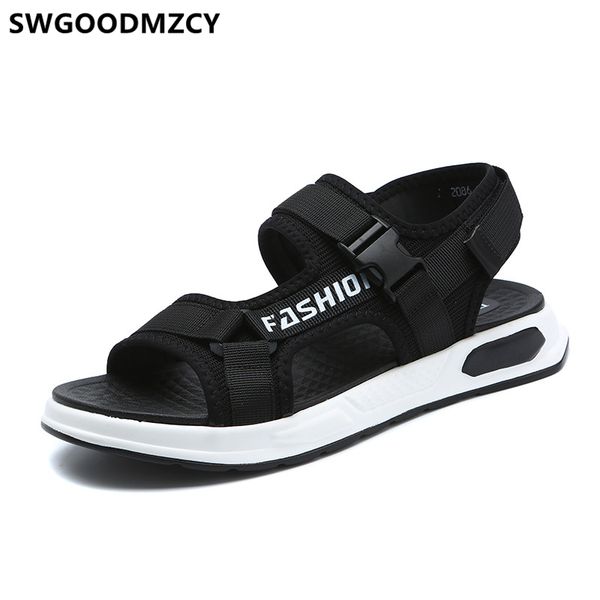 

fashion men's sandals casual designer shoes mens footwear sandals open shoes man 2019 summer zapatos de hombre ayakkabi, Black
