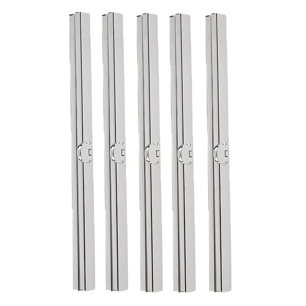 

5 sets diy 19cm purse wallet frame bar edge strip clasp metal openable edge replacement, Black