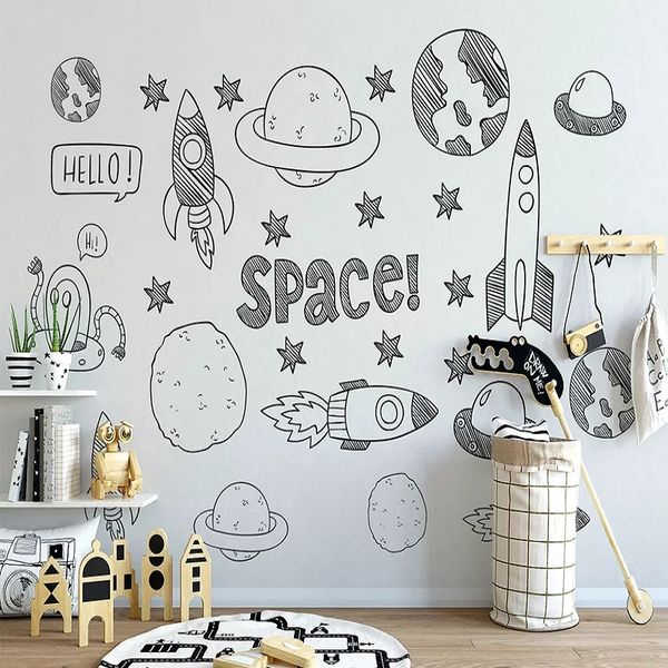 

нового заказ большой настенная 3d обои рисованная вселенная звездное небо детская спальня настенная tv задняя стена декор глубоко 5d тиснени